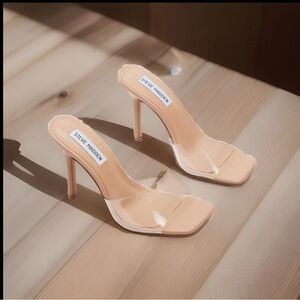 STEVE MADDEN Signal Clear Peep Toe Stiletto Heels Sexy Women’s Sz 8.5 NIB